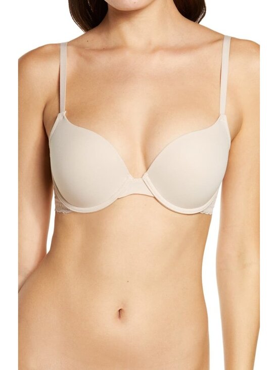🆕Natori Sheer Glamour Push-Up Underwire T-Shirt Bra 34DD Beige #727252 - Picture 3 of 11